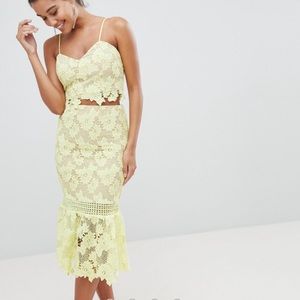 Two piece lace skirt and crop top